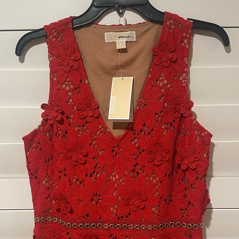Michael Michael Kors Appliqué Lace Dress- Size 6 - Picture 2 of 6